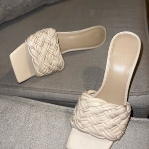 Marc Fisher Beige Woven Sandals